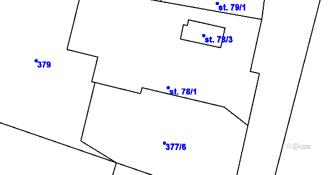Parcela st. 78/1 v KÚ Ledečky, Katastrální mapa