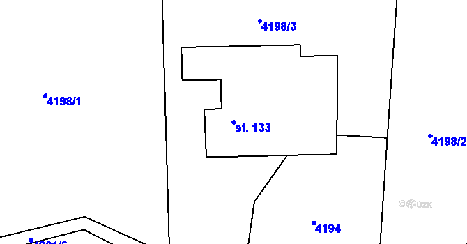 Parcela st. 133 v KÚ Ledenice, Katastrální mapa