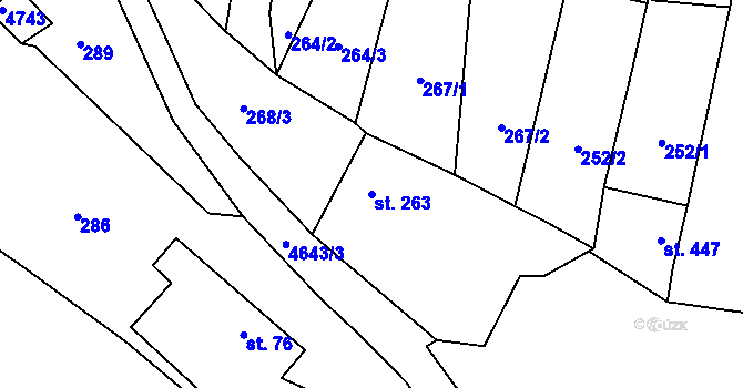 Parcela st. 263 v KÚ Ledenice, Katastrální mapa