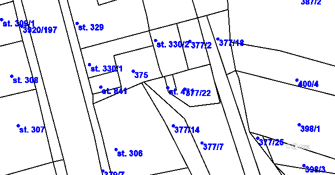 Parcela st. 471 v KÚ Ledenice, Katastrální mapa