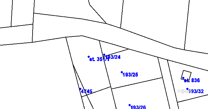 Parcela st. 193/24 v KÚ Ledenice, Katastrální mapa