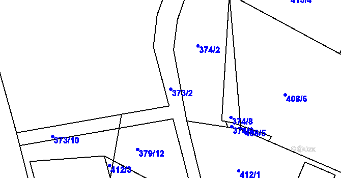 Parcela st. 373/2 v KÚ Ledenice, Katastrální mapa