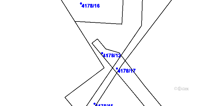 Parcela st. 4178/12 v KÚ Ledenice, Katastrální mapa