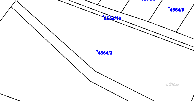 Parcela st. 4554/3 v KÚ Ledenice, Katastrální mapa