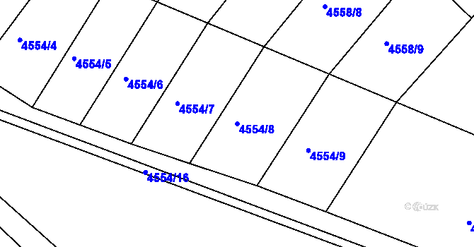 Parcela st. 4554/8 v KÚ Ledenice, Katastrální mapa