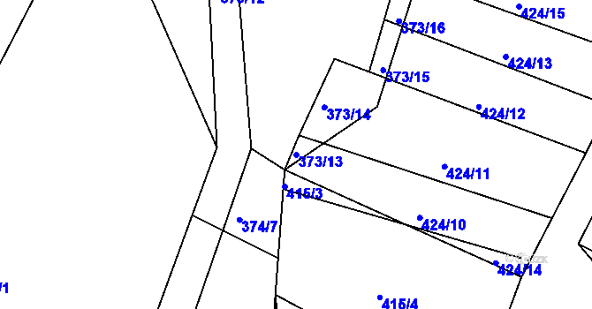 Parcela st. 373/13 v KÚ Ledenice, Katastrální mapa