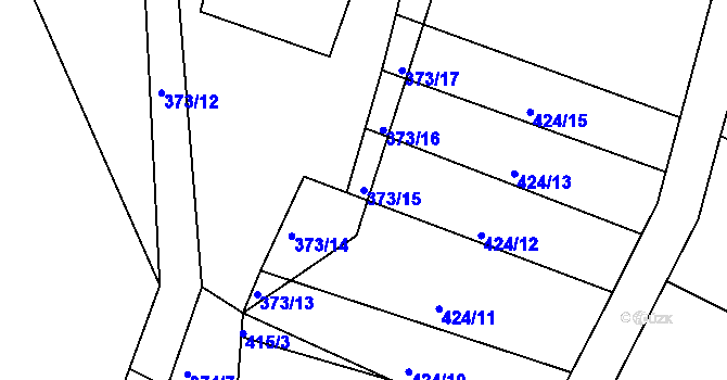 Parcela st. 373/15 v KÚ Ledenice, Katastrální mapa