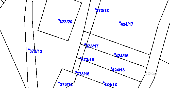 Parcela st. 373/17 v KÚ Ledenice, Katastrální mapa