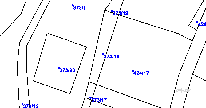 Parcela st. 373/18 v KÚ Ledenice, Katastrální mapa
