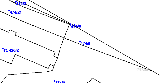 Parcela st. 474/9 v KÚ Ledenice, Katastrální mapa