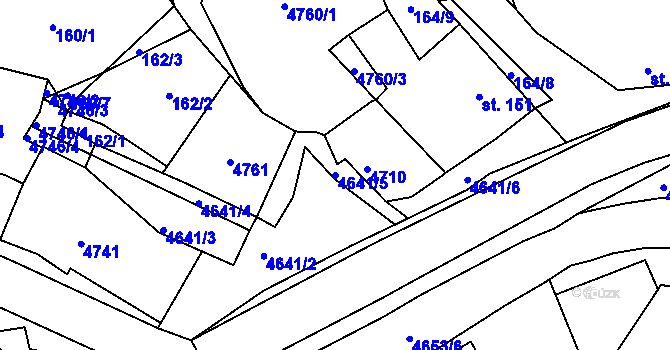 Parcela st. 4641/5 v KÚ Ledenice, Katastrální mapa