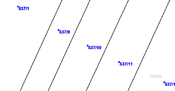 Parcela st. 537/10 v KÚ Ledenice, Katastrální mapa