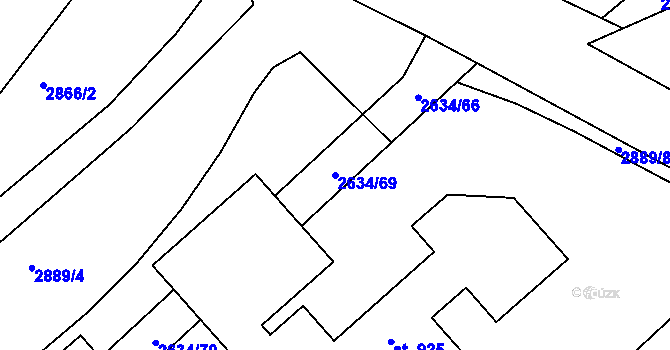 Parcela st. 2634/69 v KÚ Ledenice, Katastrální mapa