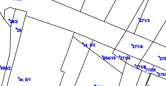 Parcela st. 5/2 v KÚ Lednice, Katastrální mapa