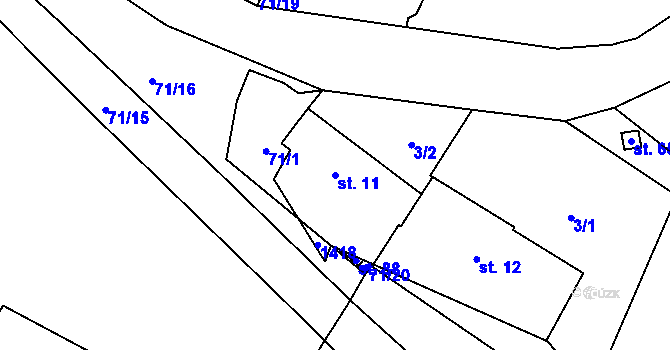 Parcela st. 11 v KÚ Lednice, Katastrální mapa