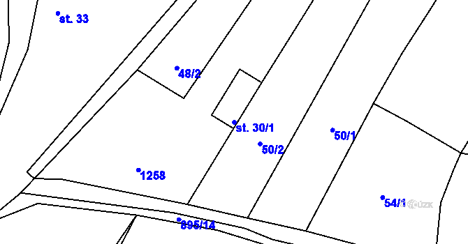 Parcela st. 30/1 v KÚ Lednice, Katastrální mapa
