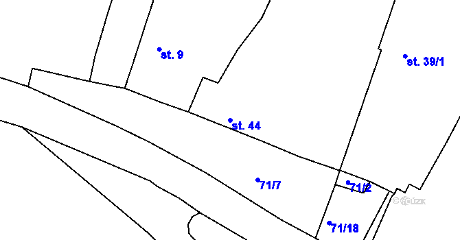 Parcela st. 44 v KÚ Lednice, Katastrální mapa