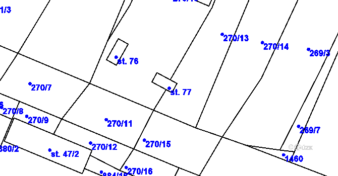 Parcela st. 77 v KÚ Lednice, Katastrální mapa