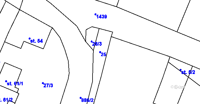 Parcela st. 25 v KÚ Lednice, Katastrální mapa