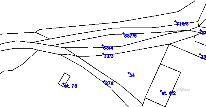 Parcela st. 33/3 v KÚ Lednice, Katastrální mapa