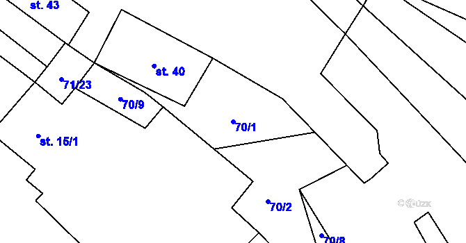 Parcela st. 70/1 v KÚ Lednice, Katastrální mapa