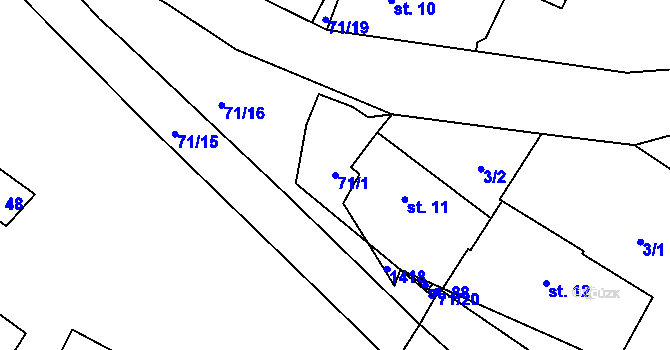 Parcela st. 71/1 v KÚ Lednice, Katastrální mapa