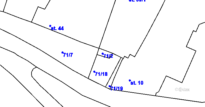 Parcela st. 71/2 v KÚ Lednice, Katastrální mapa