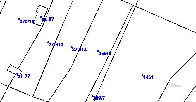 Parcela st. 269/3 v KÚ Lednice, Katastrální mapa
