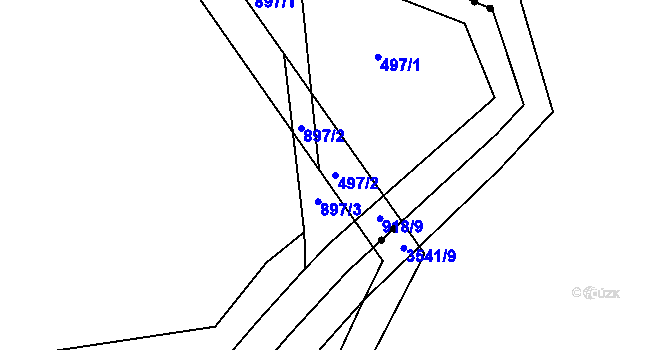 Parcela st. 497/2 v KÚ Lednice, Katastrální mapa