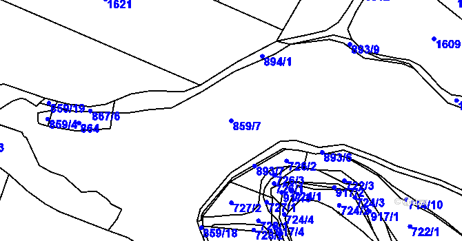 Parcela st. 859/7 v KÚ Lednice, Katastrální mapa