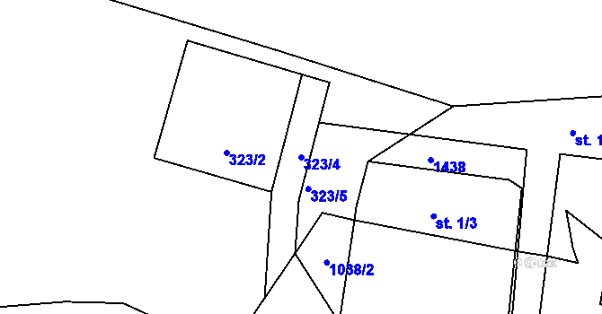 Parcela st. 323/4 v KÚ Lednice, Katastrální mapa