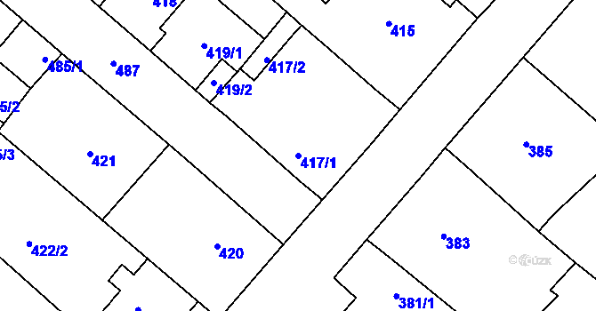 Parcela st. 417/1 v KÚ Lednice na Moravě, Katastrální mapa