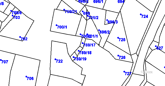 Parcela st. 759/17 v KÚ Lednice na Moravě, Katastrální mapa