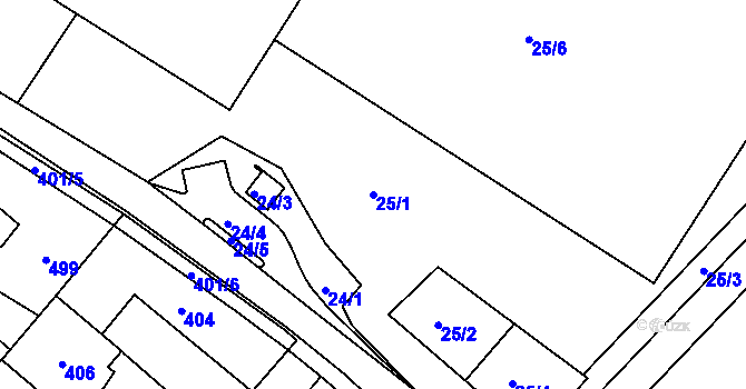 Parcela st. 25/1 v KÚ Lednice na Moravě, Katastrální mapa