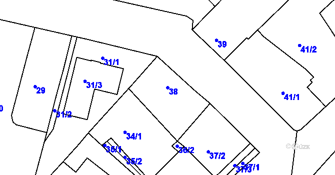 Parcela st. 38 v KÚ Lednice na Moravě, Katastrální mapa