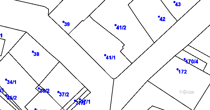 Parcela st. 41/1 v KÚ Lednice na Moravě, Katastrální mapa