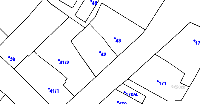 Parcela st. 42 v KÚ Lednice na Moravě, Katastrální mapa