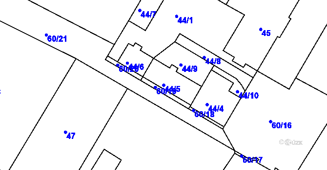 Parcela st. 44/5 v KÚ Lednice na Moravě, Katastrální mapa