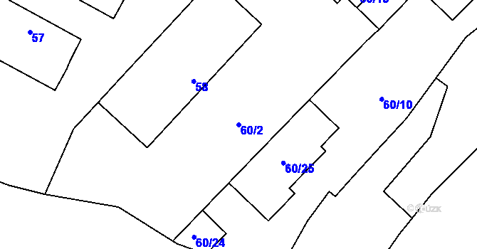 Parcela st. 60/2 v KÚ Lednice na Moravě, Katastrální mapa