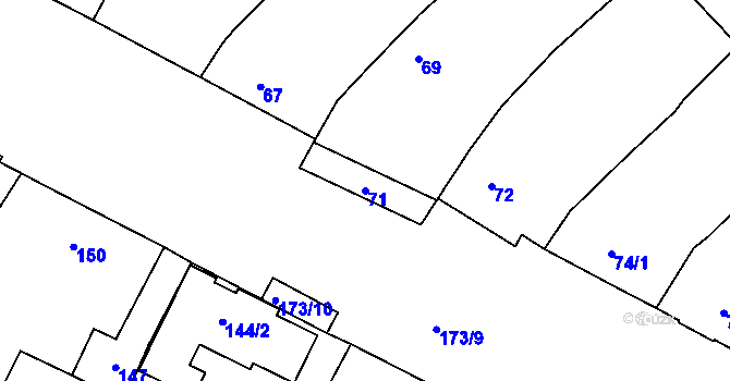 Parcela st. 71 v KÚ Lednice na Moravě, Katastrální mapa