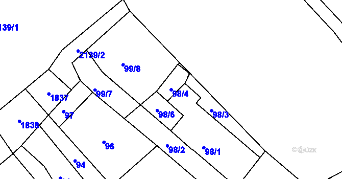 Parcela st. 98/4 v KÚ Lednice na Moravě, Katastrální mapa