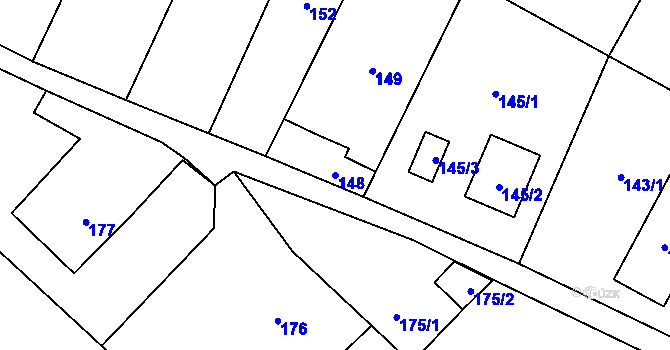 Parcela st. 148 v KÚ Lednice na Moravě, Katastrální mapa