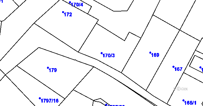 Parcela st. 170/3 v KÚ Lednice na Moravě, Katastrální mapa