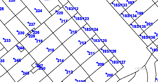 Parcela st. 213 v KÚ Lednice na Moravě, Katastrální mapa