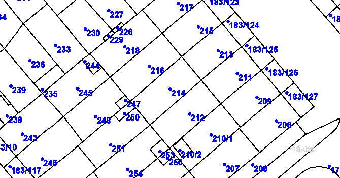 Parcela st. 214 v KÚ Lednice na Moravě, Katastrální mapa