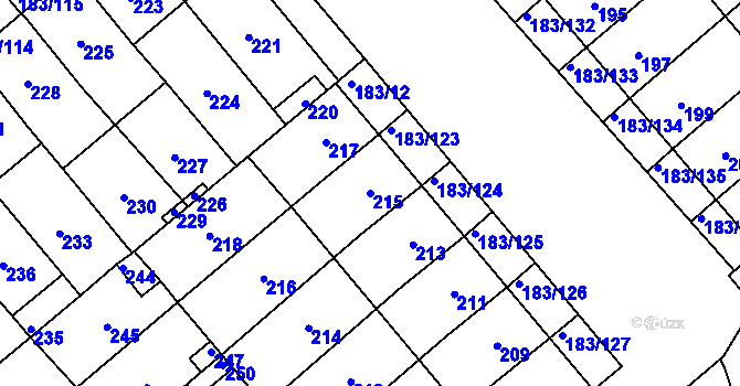 Parcela st. 215 v KÚ Lednice na Moravě, Katastrální mapa