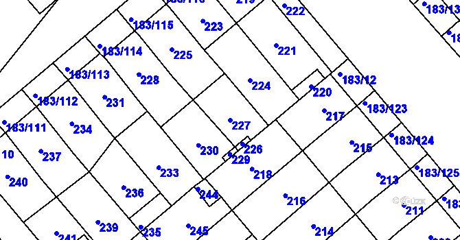 Parcela st. 227 v KÚ Lednice na Moravě, Katastrální mapa
