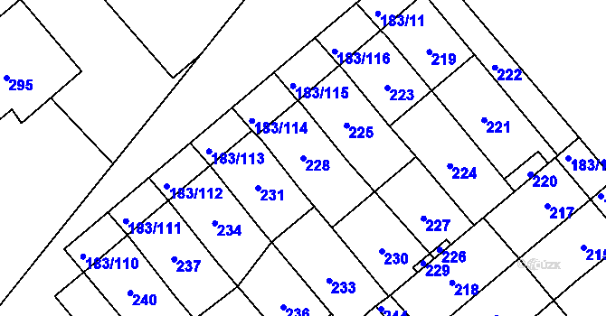 Parcela st. 228 v KÚ Lednice na Moravě, Katastrální mapa