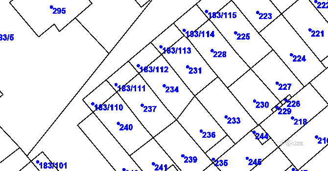 Parcela st. 234 v KÚ Lednice na Moravě, Katastrální mapa