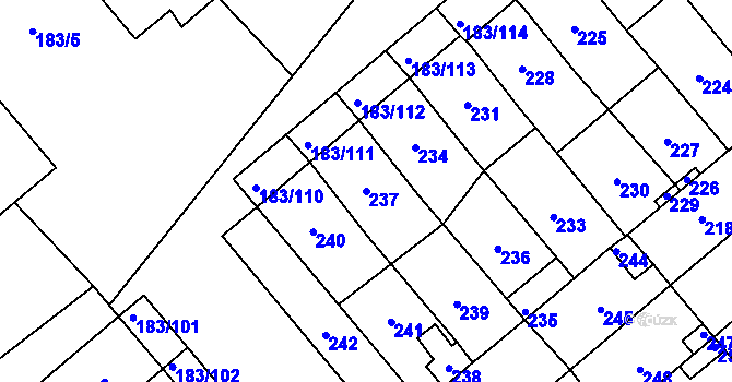 Parcela st. 237 v KÚ Lednice na Moravě, Katastrální mapa